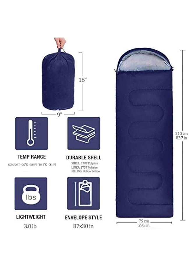 erorex Sleeping Bag, Lightweight Sleeping Bags For Kids Adults Girls Women, Cotton Hollow Filled 5-20 Degree For Backpacking/Hiking/Naturehike/Camping/Mountaineering With Compression Sack  - Image 3