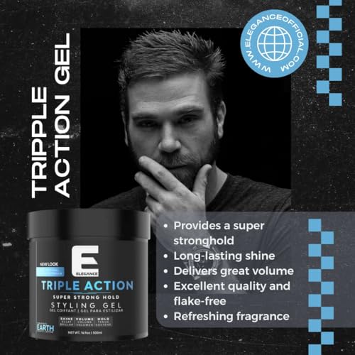 E Elegance Venus Fragrance Triple Action Hair Gel for Men And Women - Super Strong Hold, Extreme Volume, And Long Lasting Shine - Flake Free And Refreshing Fragrance - All Hair Types, 16.9 oz - Image 5
