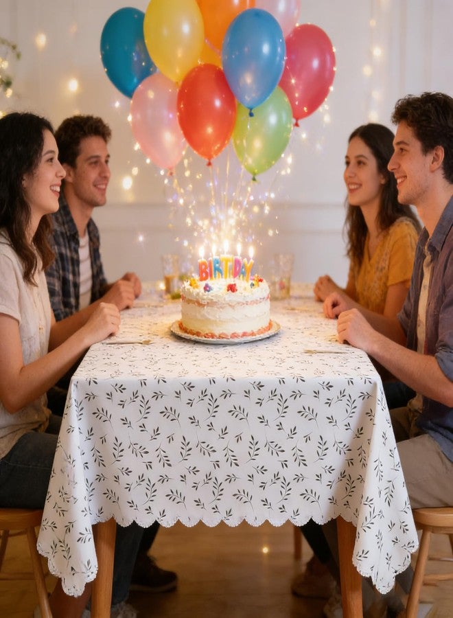DurableDelights White Rectangular Vinyl Tablecloth 60 x 104 Inch, Oil-Proof PVC Table Cover with Polyester Backing, Waterproof Plastic Table Cloth for Kitchen, Dining, Picnic, Indoor & Outdoor Use - Image 2