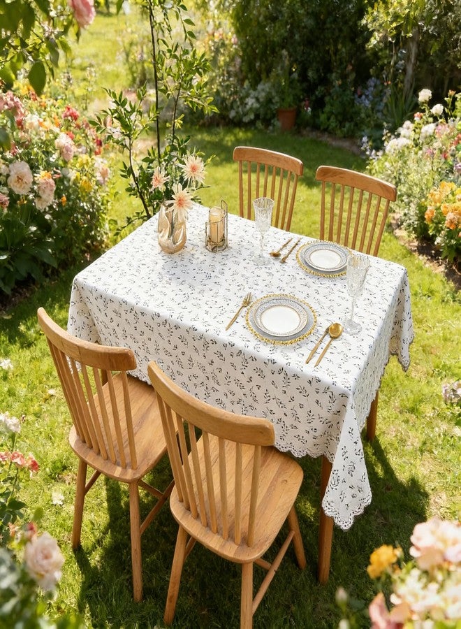 DurableDelights White Rectangular Vinyl Tablecloth 60 x 104 Inch, Oil-Proof PVC Table Cover with Polyester Backing, Waterproof Plastic Table Cloth for Kitchen, Dining, Picnic, Indoor & Outdoor Use - Image 4