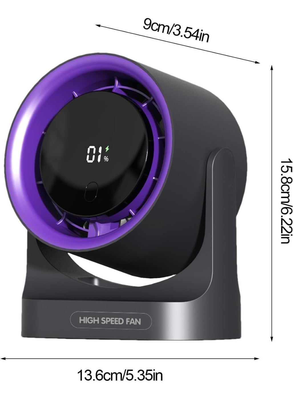 High Speed Desktop Fan – Portable Small Desk Fan with Powerful Airflow, 3 Speed Settings, Quiet Operation, USB Powered Table Fan for Office, Home, Bedroom, Study, Travel – Compact & Adjustable