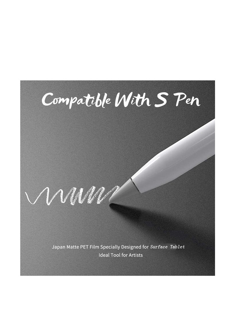 Generic - واقي شاشة Paperfeel متوافق مع Microsoft Surface Pro 10/Surface Pro 9 2022 / Surface Pro 8 2021 / Surface Pro X 2021 & 2019، طبقة PET مضادة للتوهج ومضادة للخدش، تدعم قلم Surface، شفاف غير لامع - Image 1