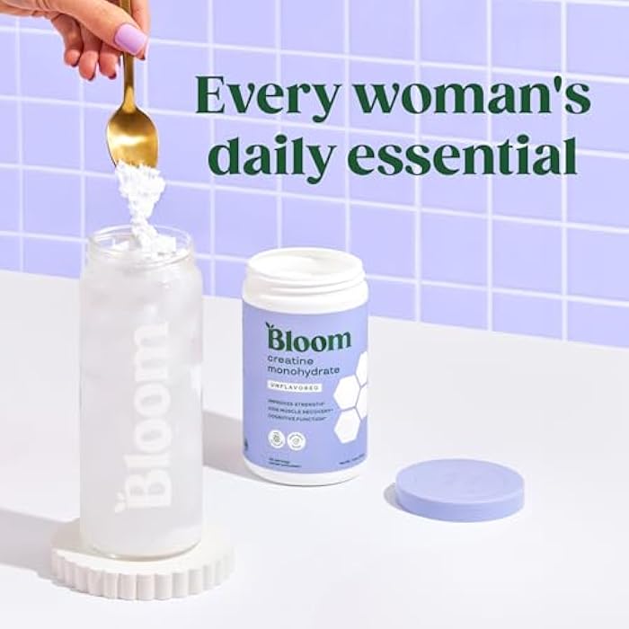 Bloom Nutrition Creatine Monohydrate Powder, 5g Micronized Creatine per Serving, Supports Muscle Recovery, Strength, Endurance, Pre or Post Workout, Gluten Free, Non GMO, Unflavored, 40 SVG, 7.3 oz - Image 5