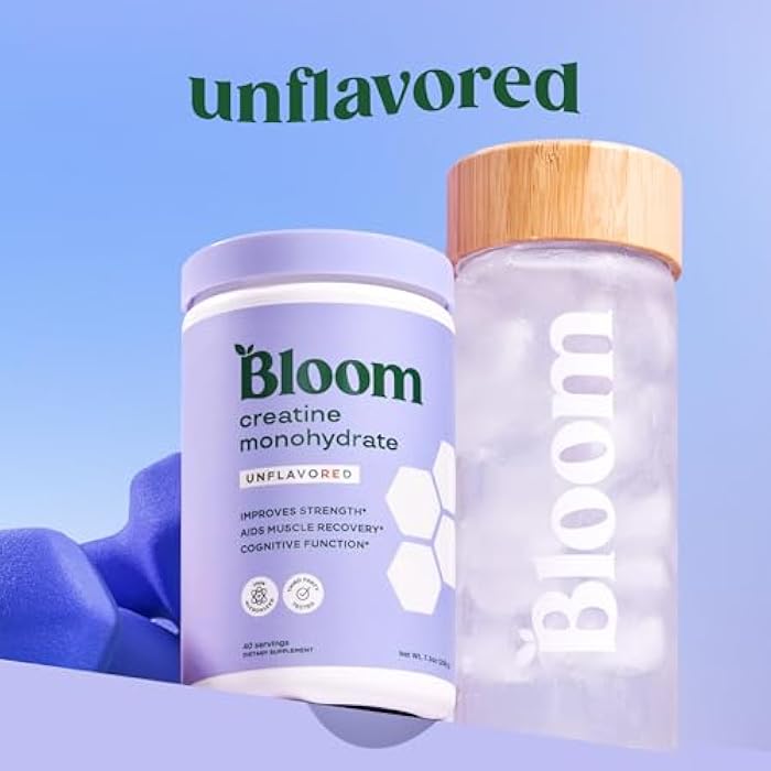 Bloom Nutrition Creatine Monohydrate Powder, 5g Micronized Creatine per Serving, Supports Muscle Recovery, Strength, Endurance, Pre or Post Workout, Gluten Free, Non GMO, Unflavored, 40 SVG, 7.3 oz - Image 2