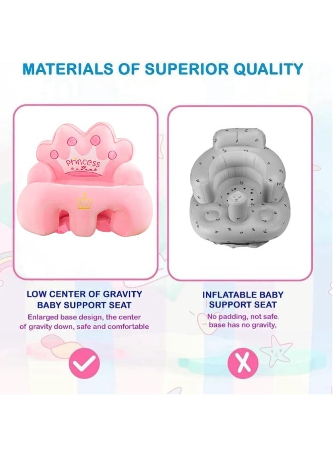SFENG Baby Sitting Chair, Baby Sofa Toy, Baby Support Seat, Baby Comfort Learning Seat, Learning Sitting and Feeding Chair, Soft and Cuddly Plush Floor Sofa for Baby to Play, Suitable for Boys and Girls (Pink Crown) - Image 4