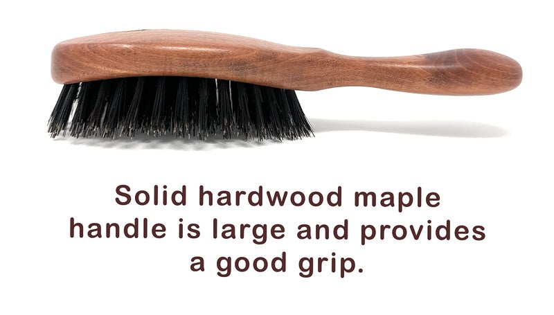 Desert Breeze Distributing Calcutta Max â€“ 100% Pure Calcutta Extra Stiff Wild Boar Bristle Hair Brush â€“ Best Natural Hair Brush â€“ Thick Hairbrush for Styling & Smoothing â€“ Dark Maple Wood Handle â€“ Made in Europe - Image 3