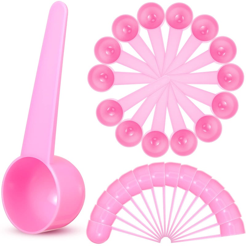 Meanplan 80 Pack Plastic Scoop Tablespoon Measuring Spoons 20 mL  20 cc  133 Tablespoon  4 Tsp Coffee Scoops Teaspoon for Measuring Coffee Grains Spices Protein Pet Food Pink