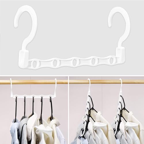 LivingBasics 5 in 1 Magic Hanger for Wardrobe/Magic Foldable Space Saving Clothes Hanger/Closet Space Savings (Pack of 5, White) - Image 1