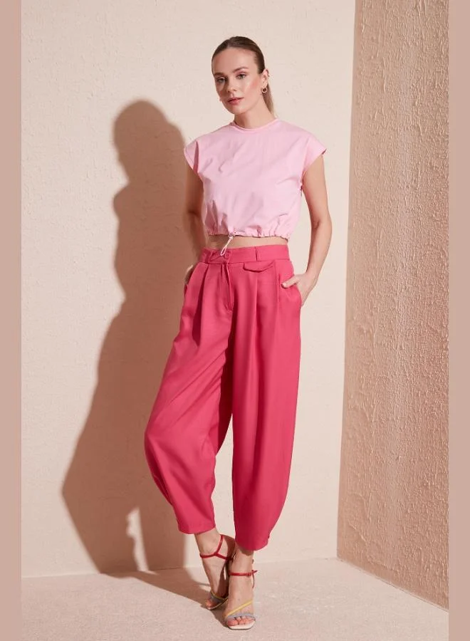 Lela Lela Crew Neck 100% Cotton Crop T Shirt Women's T SHIRT 5865587