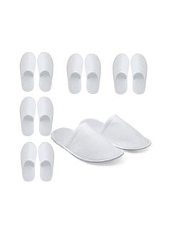 LA PERLA TECH  6 Pairs Disposable Spa Slippers Fluffy Closed Toe Spa Slippers for Hotel, Home, Guest Use  - Image 1