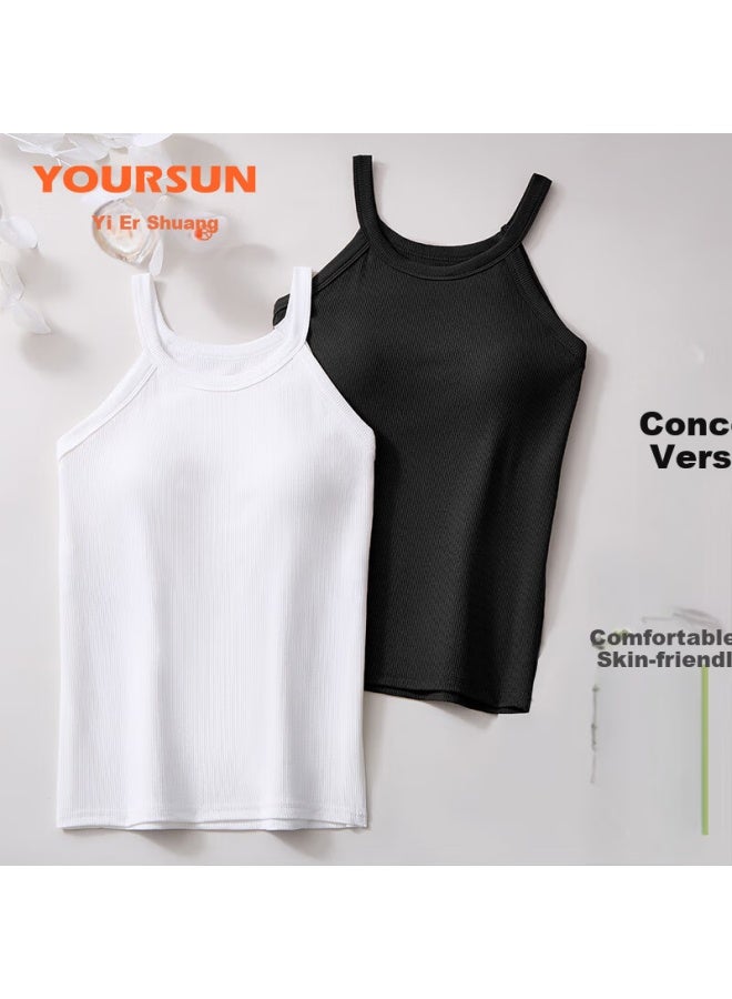 Your Sun Yiershuang Women's Sleeveless Halter Tank Top With Built-in Bra Pad, Breathable Back Support Vest For Spring And Summer, No Bra Needed - Image 2