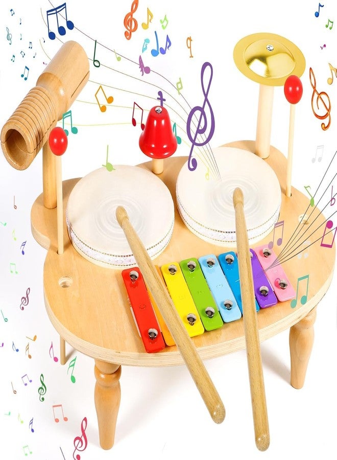 BLiSS HUES Wooden Musical Drumming Set for Kids (Percussion Combo) - Image 1