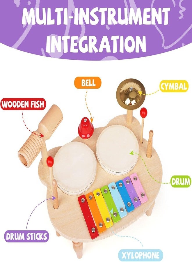 BLiSS HUES Wooden Musical Drumming Set for Kids (Percussion Combo) - Image 4