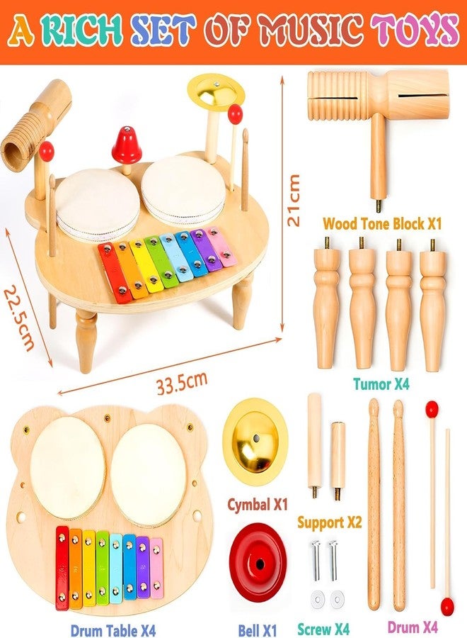 BLiSS HUES Wooden Musical Drumming Set for Kids (Percussion Combo) - Image 3