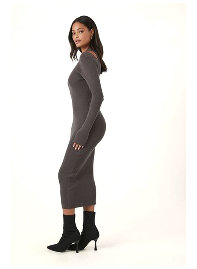 FOREVER 21 Shoulder Cutout Sweater Midi Dress - Image 2