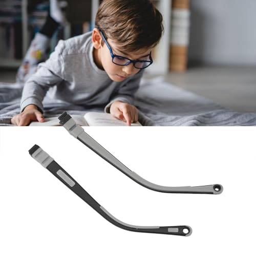Sunisfa 1 Pair Flexible Silicone Kids Glasses Legs, Snap On, Replacement for Children Eyeglass Arms, Non Slip, Soft, Safe for Sensitive Skin, Black Gray, with Holes, for Daily Wear - Image 4