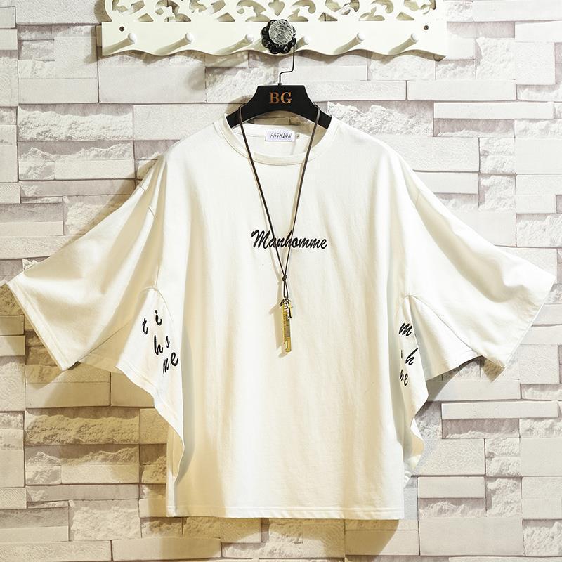 Short-Sleeved T-Shirt Men'S Fashionable Brand Summer 2023 New Five-Sleeved Batwing Shirt Loose Plus Size All-Match T-Shirt Top - Image 1