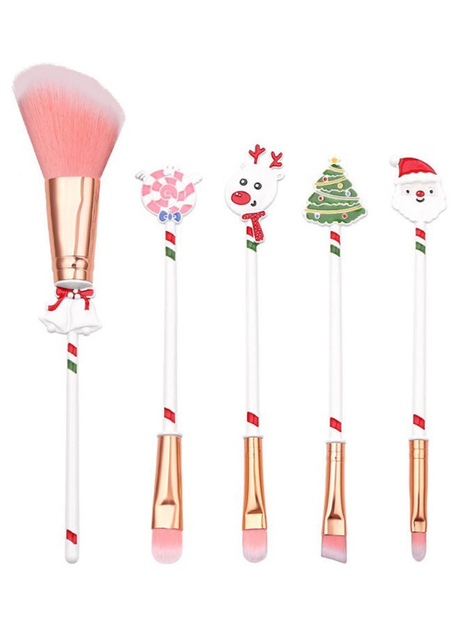 نيبمينينت طقم فراشي مستحضرات تجميل مكون من 5 قطع أبيض/ ذهبي/ وردي