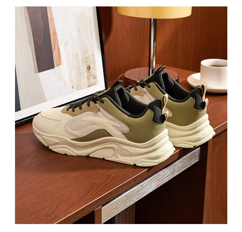 ANTA Men’s Retro Sneakers with Lightweight EVA Platform &amp; Durable Outsole