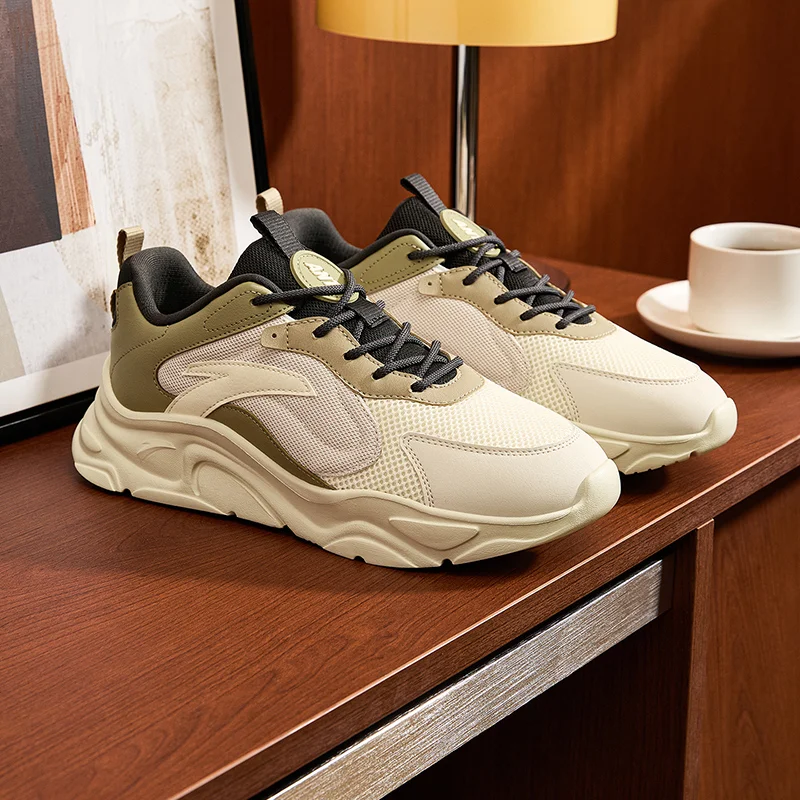 ANTA Men’s Retro Sneakers with Lightweight EVA Platform &amp; Durable Outsole