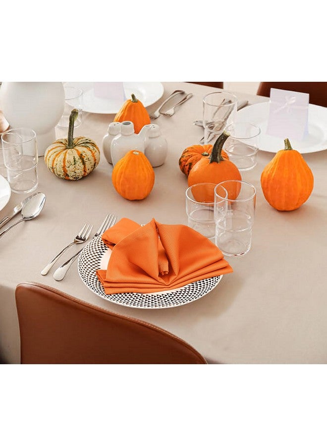 RUVANTI Cloth Napkins Set of 12, 18x18 Inches Napkins Cloth Washable, Soft, Durable, Absorbent, Cotton Blend. Table Dinner Napkins Cloth for Thanksgiving, Halloween Dinners Parties - Orange/Fall - Image 1