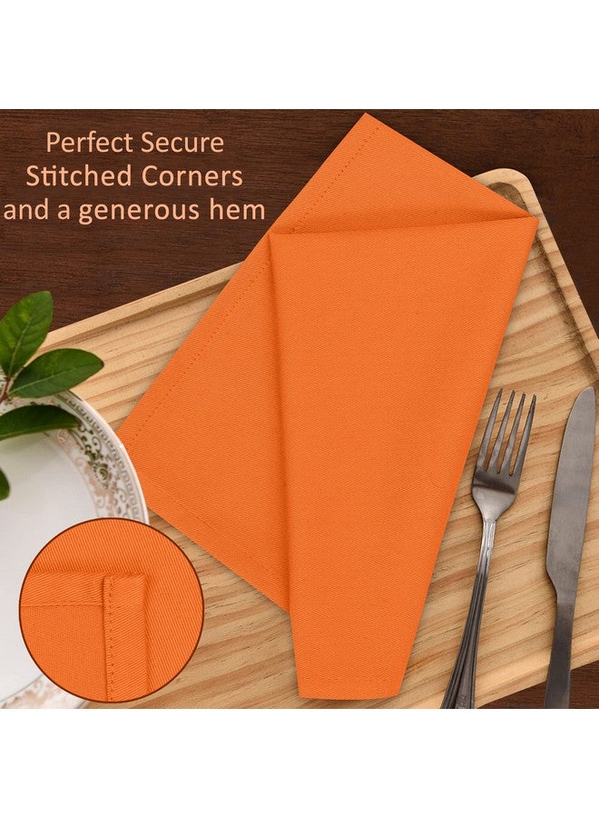 RUVANTI Cloth Napkins Set of 12, 18x18 Inches Napkins Cloth Washable, Soft, Durable, Absorbent, Cotton Blend. Table Dinner Napkins Cloth for Thanksgiving, Halloween Dinners Parties - Orange/Fall - Image 4