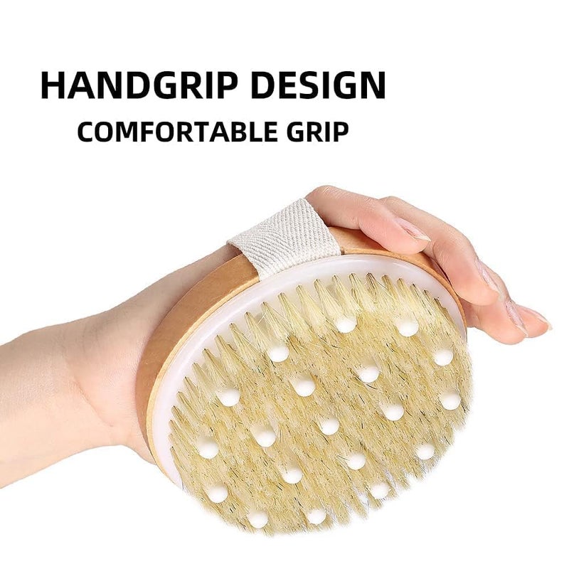 SHULABH CREATIVE Shulabh creative Wooden Bath Brush with Massaging Nodes for Dry brushing Wet and Dry Bath Brush for Cellulite and Lymphatic Suitable for all skin types  - Image 2