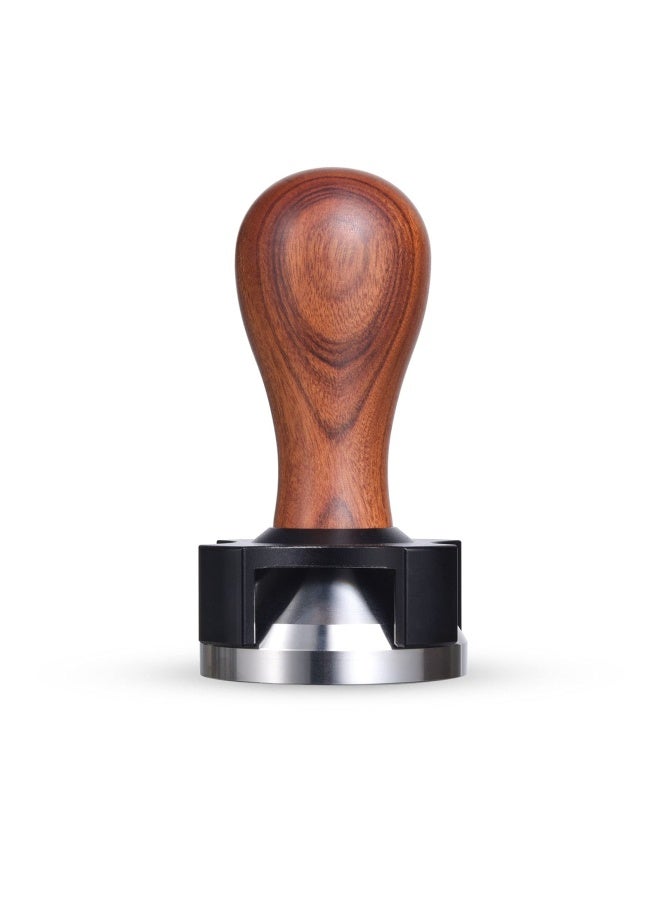 58.5Mm Espresso Calibrated Tamper Pavant Calibrated Coffee Tamper With Depth Adjuster Stainless Steel Flat Base Red Rosewood Handle Professional Barista Espresso Hand Tamper  - Image 1