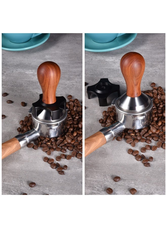 58.5Mm Espresso Calibrated Tamper Pavant Calibrated Coffee Tamper With Depth Adjuster Stainless Steel Flat Base Red Rosewood Handle Professional Barista Espresso Hand Tamper  - Image 5