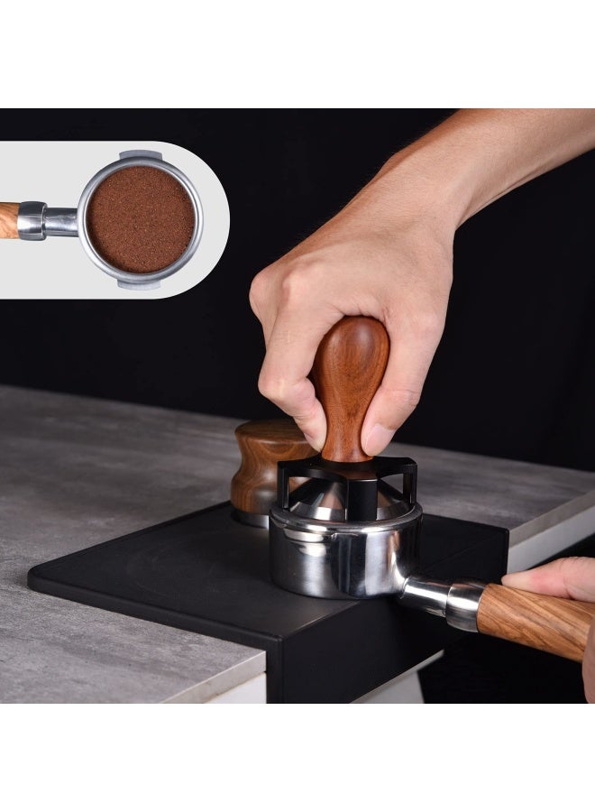 58.5Mm Espresso Calibrated Tamper Pavant Calibrated Coffee Tamper With Depth Adjuster Stainless Steel Flat Base Red Rosewood Handle Professional Barista Espresso Hand Tamper  - Image 4