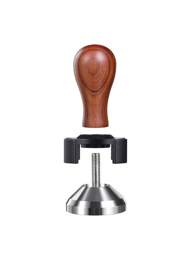 58.5Mm Espresso Calibrated Tamper Pavant Calibrated Coffee Tamper With Depth Adjuster Stainless Steel Flat Base Red Rosewood Handle Professional Barista Espresso Hand Tamper  - Image 3