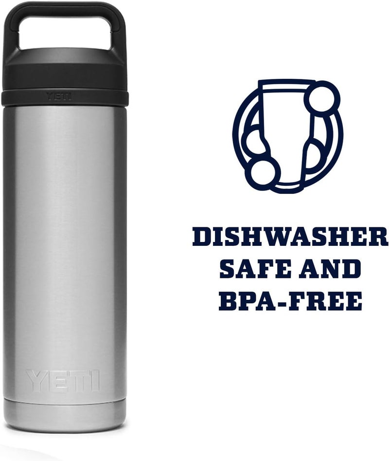 YETI Rambler 18 oz Bottle, Leakproof, Vacuum Insulated, Stainless Steel with Chug Cap, Stainless - Image 4