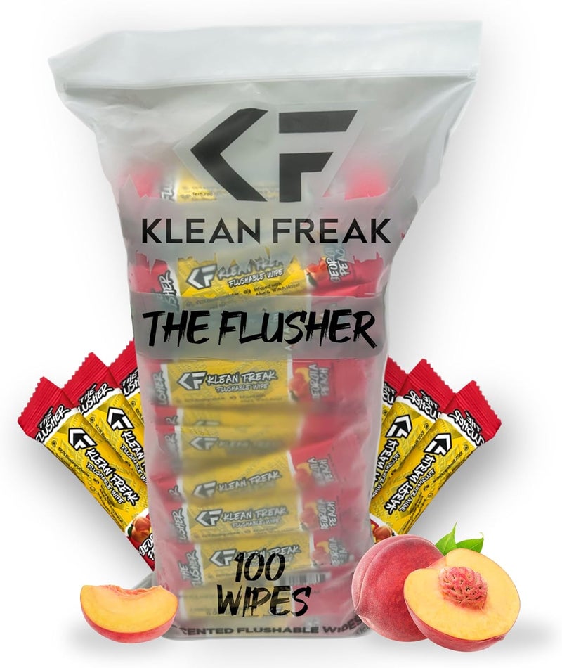 Klean Freak كلين فريك - مناديل فلاشير - 100 عبوة بنكهة الخوخ الجورجي - Image 1