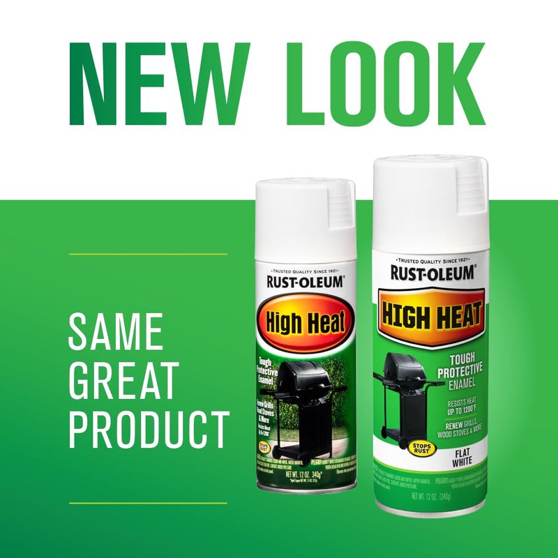 Rust-Oleum 7751830 High Heat Enamel Spray Paint, White, 12-Ounce - Image 1
