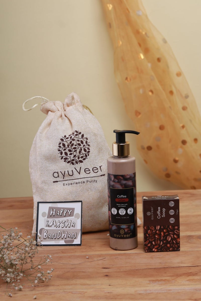 Ayuveer Coffee Soap And Rejuvenates And Nourishes Skin, 100% Natural & Coffee Moisturising Lotion For All Skin Type, Gives Non-Greasy, Glowing Skin, For Men & Women - Image 1