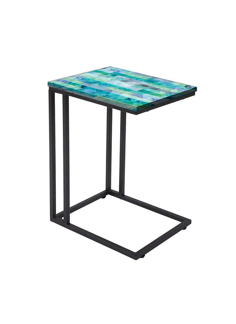 Nutcase Nutcase Design C Shaped Side Table for Laptop Work on Sofa CouchStudy Breakfast Snack Serving End Tables for Living Room Bedroom Marble Lines  - Image 1