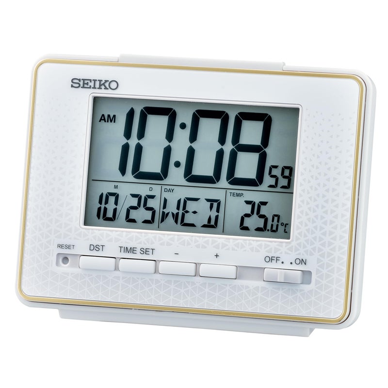 SEIKO QHL096WLH Digital Everything Bedroom Alarm Clock White 3 Inches - Image 2
