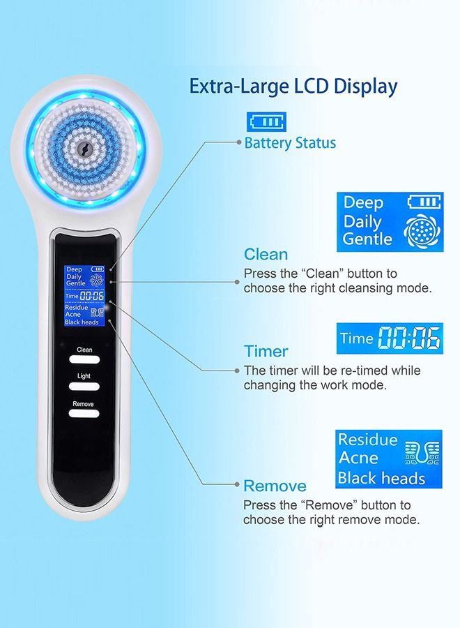 general Electric blackhead Cleansing Brush set, LCD screen vacuum charging cleanser, IPX7 waterproof 3-in-1 cleanser, exfoliating Cleansing brush and deep pore Cleansing cleanser - Image 3