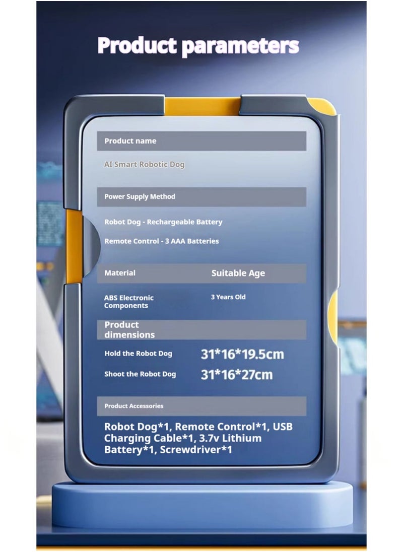 null - كلب آلي ذكي بتقنية الذكاء الاصطناعي: تحكم صوتي، برمجة عبر التطبيق، رقص ومشي مع أوضاع تفاعلية للأطفال - Image 1