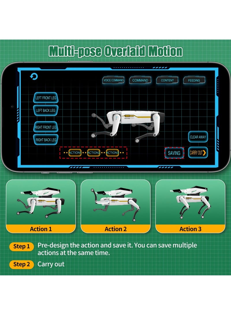 Smart Robotic Dog with Voice Command: Program via App, Dancing, Walking & Interactive Modes for Kids