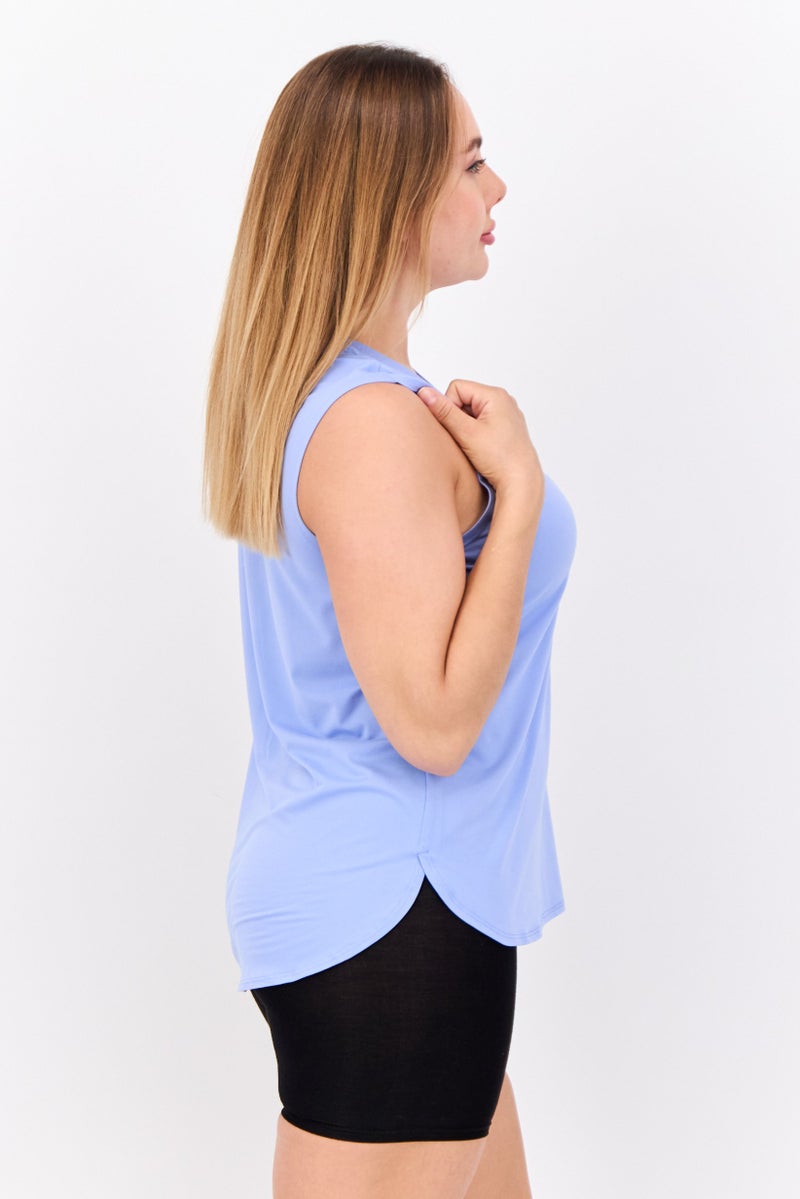 HEAD Women Slim Fit Sleeveless Outdoor Tank Top, Blue - Image 3