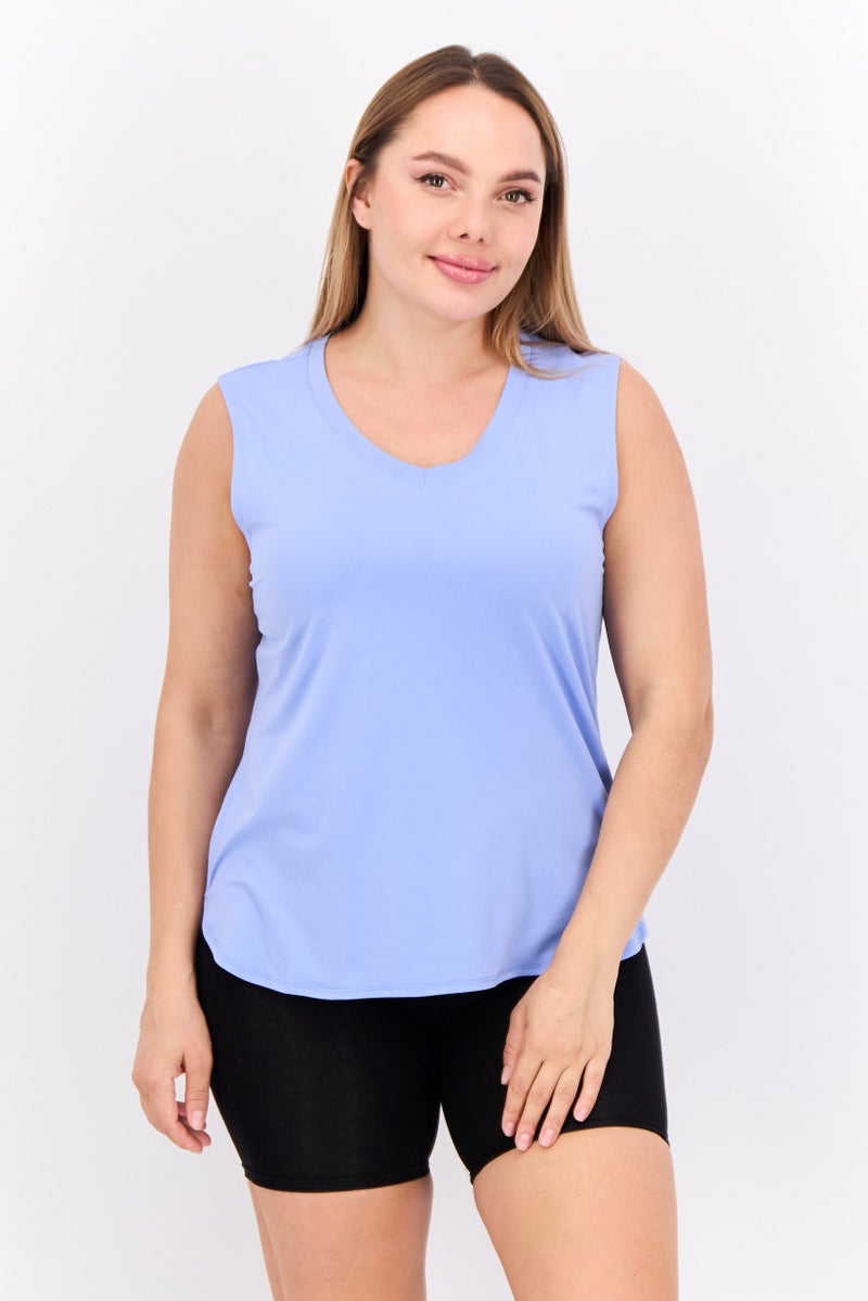 HEAD Women Slim Fit Sleeveless Outdoor Tank Top, Blue - Image 1