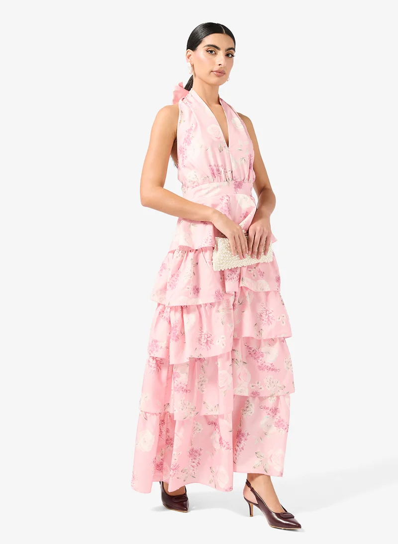 ELLA  Layered Floral Print Dress for Women | Best Price UAE