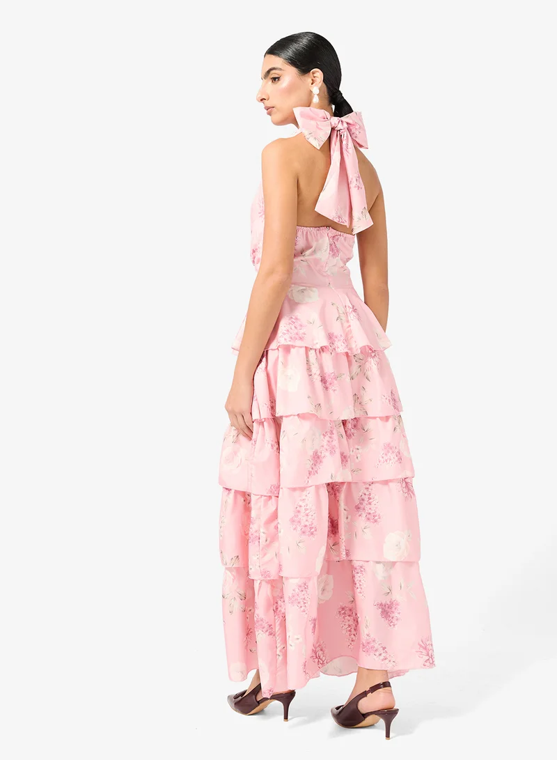 ELLA Layered Floral Print Dress
