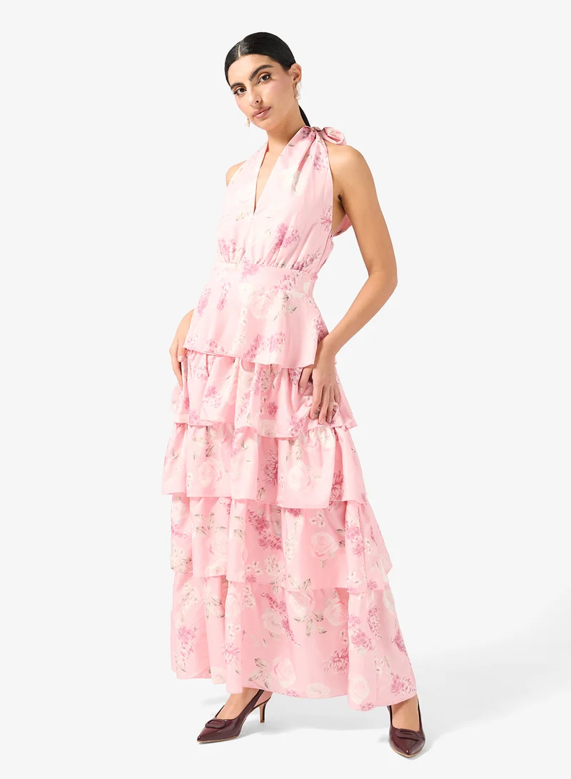 ELLA Layered Floral Print Dress