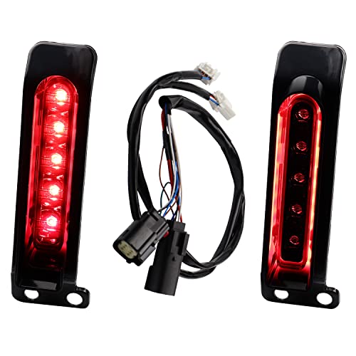 MotoParAcc Smoked LED Saddlebag Support Insert Turn Signal Lights, Keystone Auxiliary Filler Panel Brake Tail Lights for Harley Touring FLHR Road King FLHT FLHTC Electra Glide FLHRS 2014-2023 - Image 1