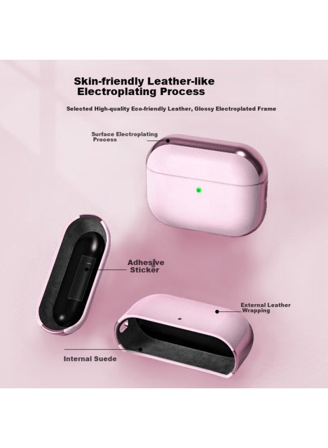 Australian Wave Aolang Airpods Pro 3 Protective Case For Apple Airpods 3rd Generation, Shockproof Luxury Fine Leather Texture Electroplated Charging Case Storage Box, Brown Leather Style - Image 1
