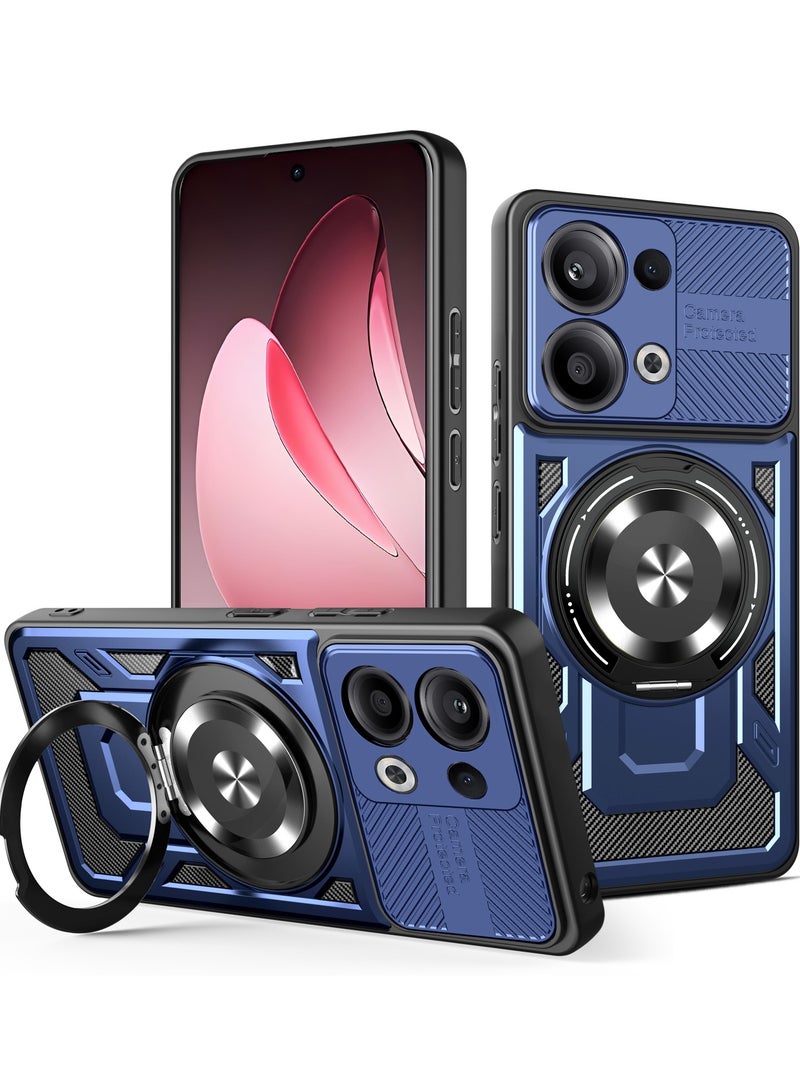 Case Cover Shock Resistant Protect Camera TPU + PC Compatible with Oppo Reno 13 (Blue)