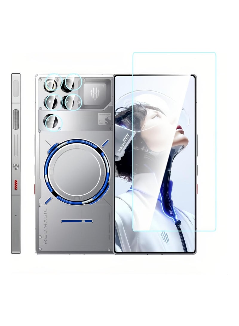 عام 【2+2 قطعة】 متوافق مع ZTE Nubia Red Magic 11 Pro Plus - حامي شاشة + حامي عدسة كاميرا، Red Magic 11 Pro+ بصلابة 9H مقاوم للخدوش وبصمات الأصابع، زجاج مقوى لحامي الشاشة - Image 1