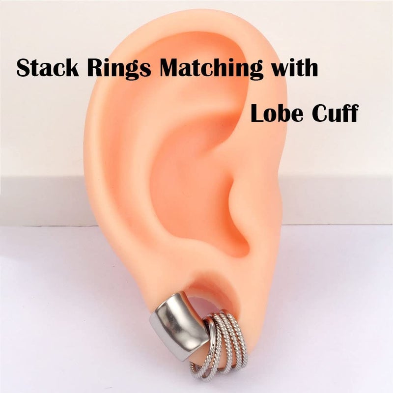 Earblity 10 PCS 16g*0g Silver Ear Gauges Ear Rings Stacks Ear Plugs Tunnels Hypoallergenic 316L Stainless Steel Nose Nipple Lip Body Piercing Jewelry - Image 3